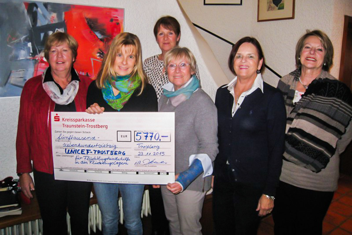 Unicef-Benefizkonzert 2015 spielt 5.770 Euro ein.